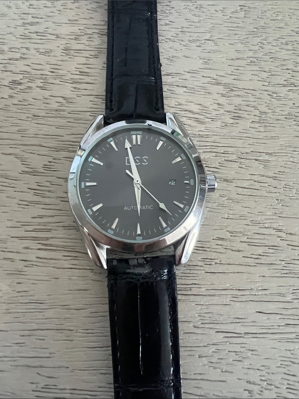 Automatic Black Leather Men's Watch